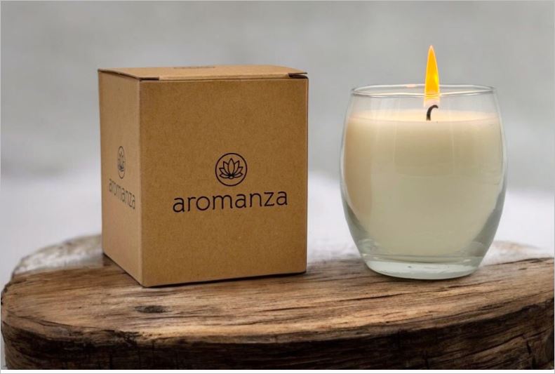 VELA VASO ESFERA CERA.VEG