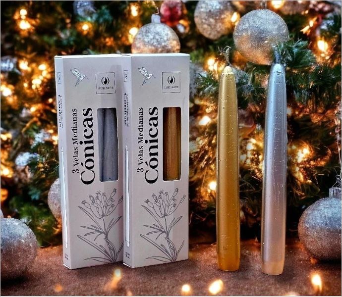 3 VELAS CONICAS 20 CM